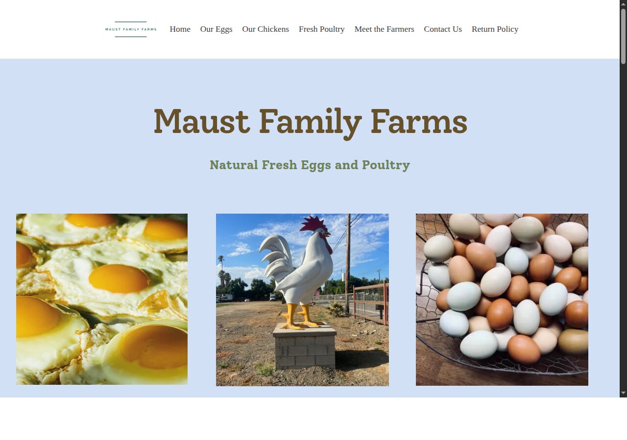 Maust Family Farms — before redesign
